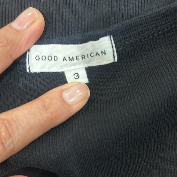 NWOT GOOD AMERICAN RACERBACK TANK RIBBED BODYSUIT In Black Size 3 - Picture 6 of 14